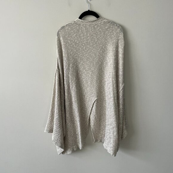 Free People Textured Linen Open-Front Casual Kimono Cardigan Gray XS - Picture 3 of 7